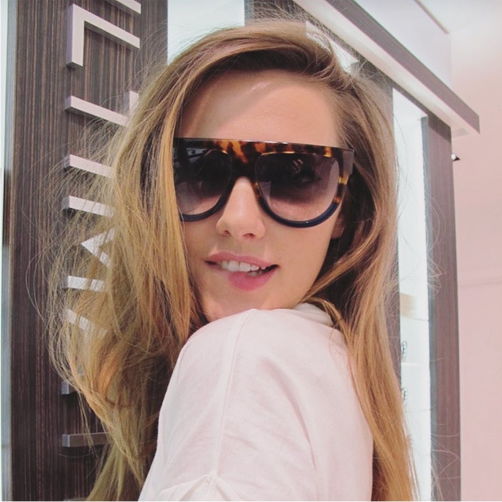 NEW Leopard Print with Blue Gradient Women’s Sunglasses - Picture 6 of 6